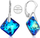 Vathë Levien Sparkling Princess, kristale Swarovski Bermuda Blue, 3cm, argjend