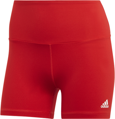 Кратки спортски Adidas Performance Yoga Essentials High Waist, AEROREADY, за жени, црвени