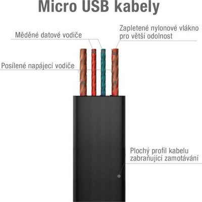 Kabull USB në Micro USB Avacom MIC-120K, 120cm, i zi