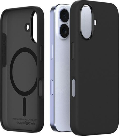 Këllëf telefoni Araree Typoskin M Case për iPhone 16 6.1", silikon, MagSafe, i zi