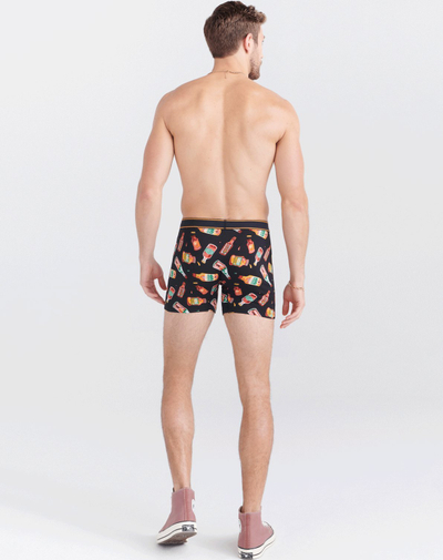 Bokserë për burra Saxx Daytripper Boxer Brief, elastikë, me print shumëngjyrësh, të zinj