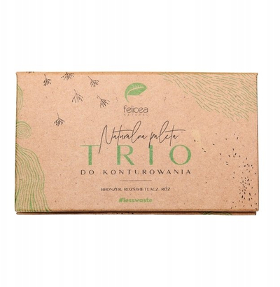 Paletë konturimi Felicea Natural Palette Contouring Trio Light 301, bronzer highlighter blush, për lëkurë të çelët