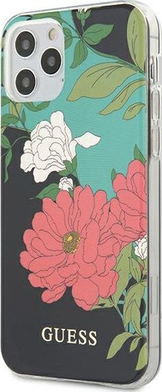 Mbulesë telefoni Guess GUHCP12MIMLFL01 për iPhone 12 / 12 Pro, plastike TPU e fortë, shumëngjyrëshe me lule
