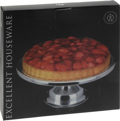 Pjatë torte Excellent Houseware, çelik inox, ngjyrë argjendi