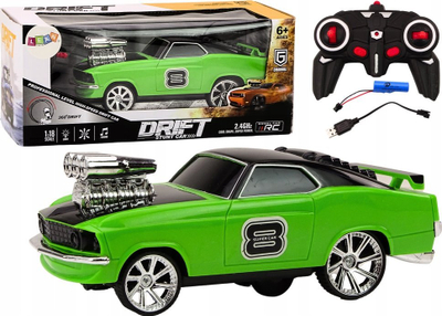 Makina me pult Leantoys Drift 360, me drita edhe zë, jeshile