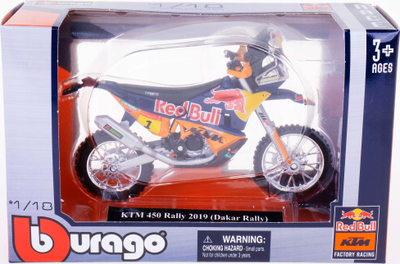 Maket motor KTM 450 Rally Dakar 2019 BBurago, metal, portokalli