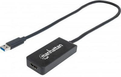 Adapter USB 3.0 në HDMI Manhattan SuperSpeed, 2560 x 1440, Full HD 1080p, i zi