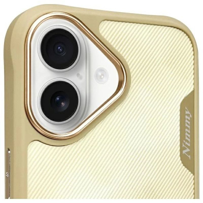 Kapak telefoni Nimmy Big Eyed Pet 2.0 Cat për iPhone 16 6.1", hardcase TPU PC, khaki