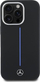 Kapak telefoni Mercedes Silicone Blue Stripe për iPhone 16 Pro Max 6.9", MagSafe, i zi