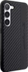 Mbulese telefoni Mercedes AMG për Samsung Galaxy S23 Plus, HardCase karbon, dizajn Stripe, e zezë