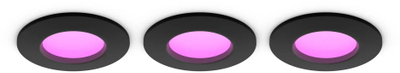 Spot dritë i futur Philips Hue White and Color Ambiance Slim S, set 3 copë, smart, i zi
