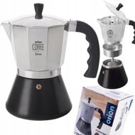 Xhezve moka Orion Coffee Time, 9 filxhanë, 450ml, argjendtë e zezë