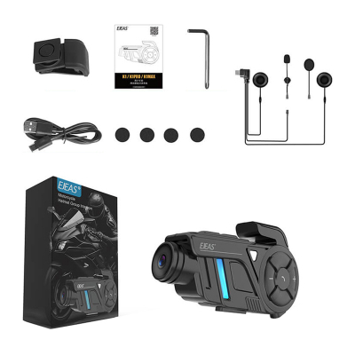 Interkom motoçiklete EJEAS K1Pro, kamerë 2K, Mesh 3.0, i zi