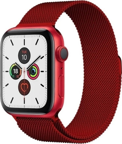 Rrip magnetik për Apple Watch 7, 45mm, çelik inox, i kuq