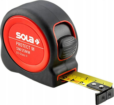 Metër SOLA Protect M, 5m, shirit 25mm, i zi