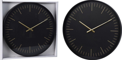 Orë muri Ouro, 50 cm, stil minimalist, e zezë me ari
