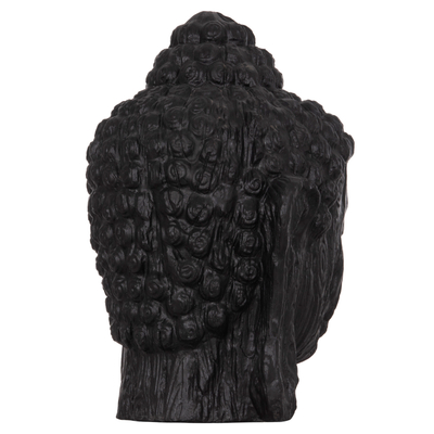 Figurë dekorative dyshemeje HomeMarkt Buddha Head XXL, 90x90x100cm, e zezë
