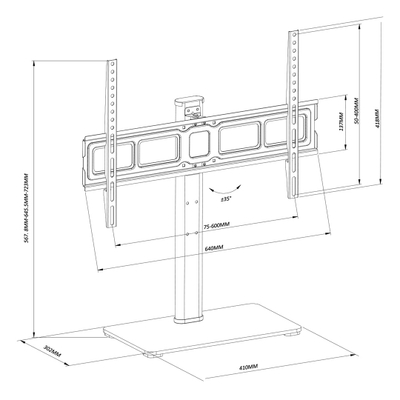 Mbajtëse TV Maclean MC-386, për 32"-75", deri 40 kg, e zezë