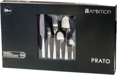 Set bestekësh Ambition Prato 83813, 36 copë, çelik inox, ngjyrë argjendi