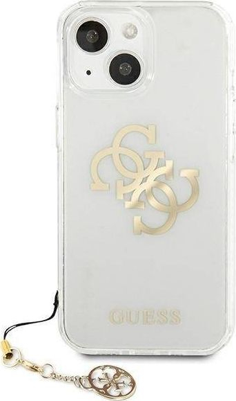 Mbështjellës Guess GUHCP13SKS4GGO, për iPhone 13 Mini 5.4", hardcase transparent, ngjyrë ari