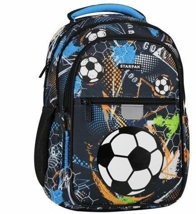 Çantë shpine për kopsht Football Backpack, kalama, motiv futbolli, blu