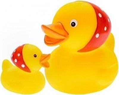 Lodër për vaskë Hencz Toys Ducks In A Scarf, set me 2 rosakë, pa BPA, shumëngjyrësh