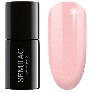 Llak gel Semilac 054 Pale Peach Glow, UV hibrid, Special Day, rozë shumë e hapur me shkëlqim