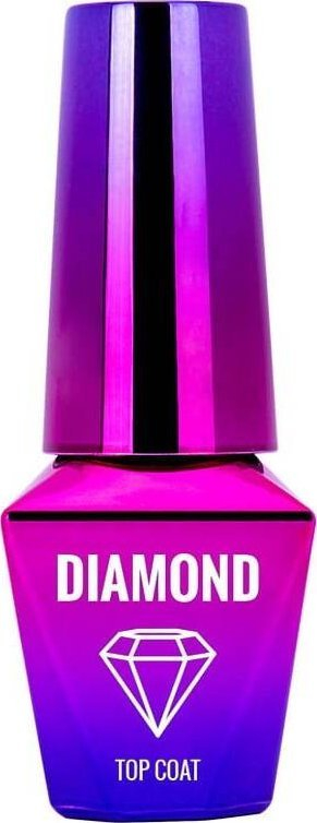 Shtresë përfundimtare thonjsh MollyLac Diamond Top Coat, shkëlqim intensiv, 10ml, vjollcë rozë