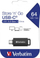 USB Verbatim Store n Go, 64GB, USB-C 3.1 Gen 1, i zi