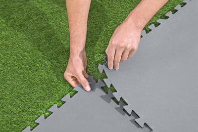 Dysheme mbrojtëse pishine Bestway Floor Protector, set 9 copë, 78 x 78 cm, gri