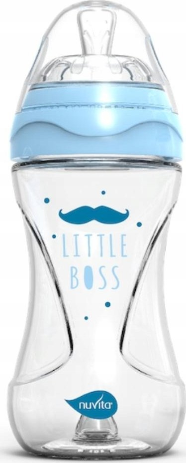 Biberon qelqi Nuvita Glass Bottle, 240ml, blu