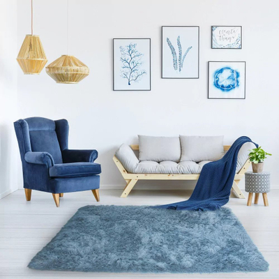 Tapet Strado Shaggy Rug, 60x90 cm, poliester, gri e çelët