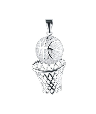 Pendant për varëse Evolution Group Basketball ball and net 64024, i argjendtë