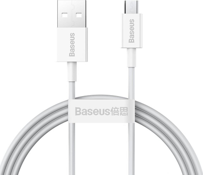 Kabllo USB Baseus Superior USB A në micro USB, 1 m, e bardhë