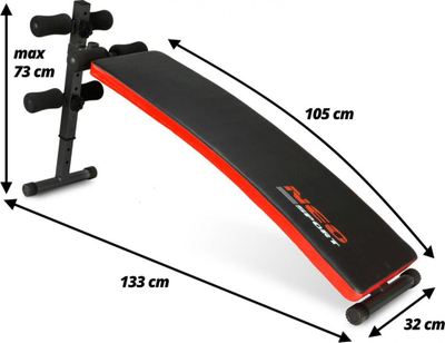 Stol i pjerrët fitnesi Neo-Sport NS-09, i zi / kuq