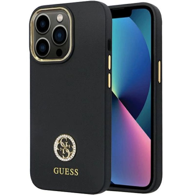 Mbrojtëse telefoni Guess GUHCP13XM4DGPK, për iPhone 13 Pro Max 6.7", silikoni, e zezë