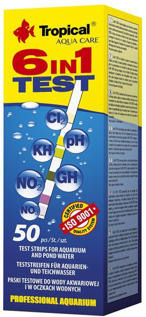Shirita testimi për akuarium Tropical Test, 6 në 1, 50 copë