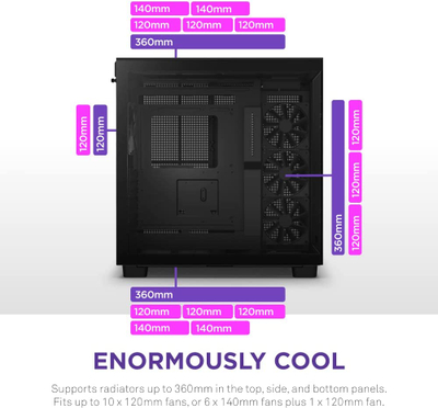 Kasë NZXT H9 Flow - E zezë