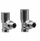Set valvulash këndore radiatorësh Tully Chrome, FI 1/2", krom