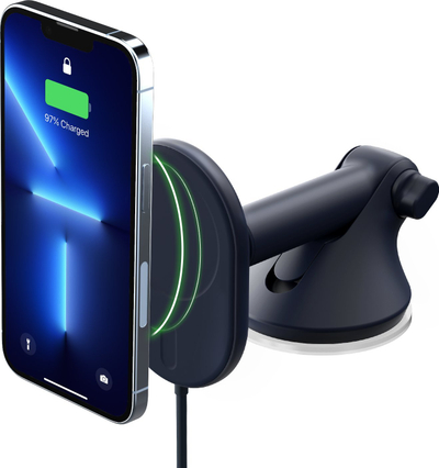 Mbajtëse magnetike për makinë iOttie Velox MagSafe, montim në pult dhe xham, karikim wireless, e zezë