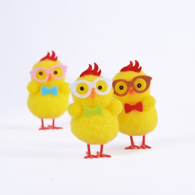 Dekor Pashke Arpex Happy Chicks with Glasses, set 3 copë, shumëngjyrëshe