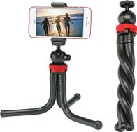 Tripod fleksibil Gagou, universale për telefon dhe GoPro, filetë 1/4", i zi me të kuqe