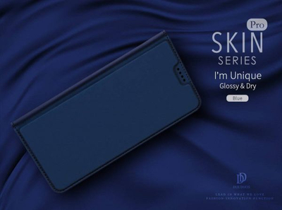 Këllëf telefoni Dux Ducis Skin për Samsung Galaxy A01, flip, lëkurë, blu navy