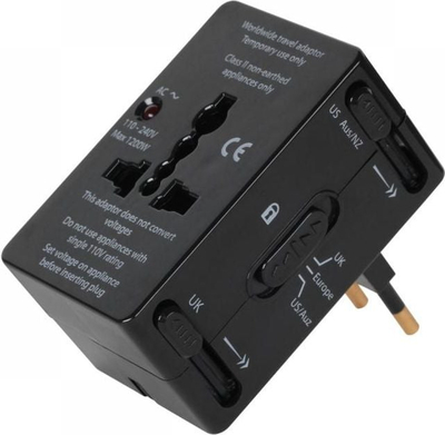 Adapter universal udhëtimi Lamex, shumëvende, i bardhë