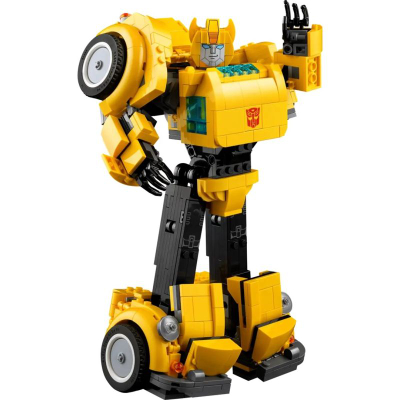 Set ndërtimi LEGO Icons Transformers Bumblebee 10338, 950 pjesë, model konvertues, i verdhë