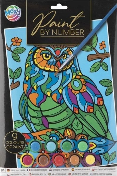 Set pikturimi sipas numrave Owl, 22x30 cm, për fëmijë