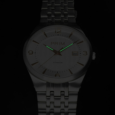 Orë për meshkuj Prim Slim Titanium, e argjendtë