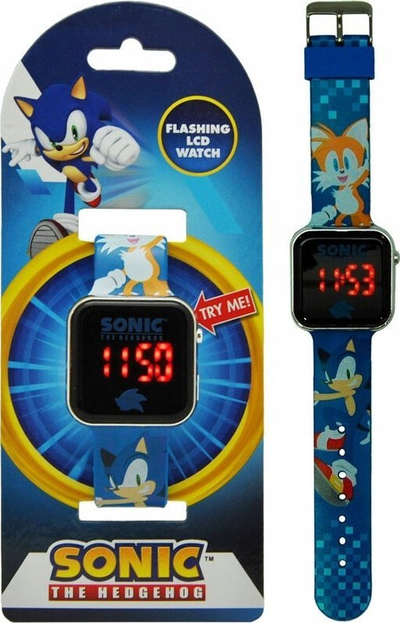 Orë dore digjitale për kalamaj Euroswan Sonic Kids, LED, me Sonic, blu