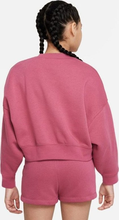 Bluzë duks Nike Sportswear Trend FLC Crew Jr DV2563 633, pambuk, për goca, rozë