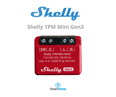 Ndërprerës me një rele SHELLY 1PM Mini Gen3, WiFi & Bluetooth, KNXnet / IP communication